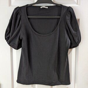 NWT Reformation Frances Knit Top Black Shirt